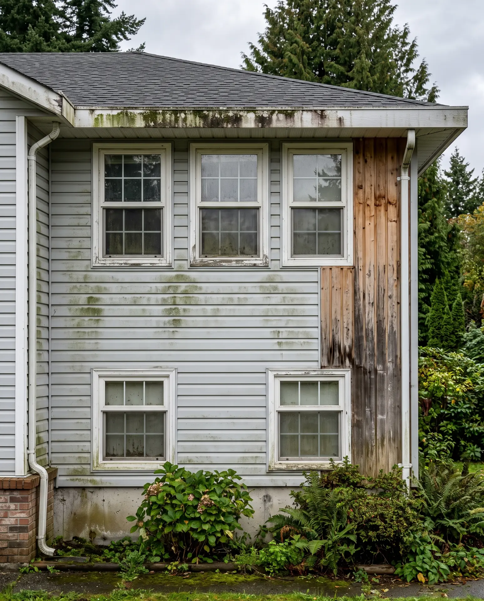 House Washing — Siding Softwash — before cleaning